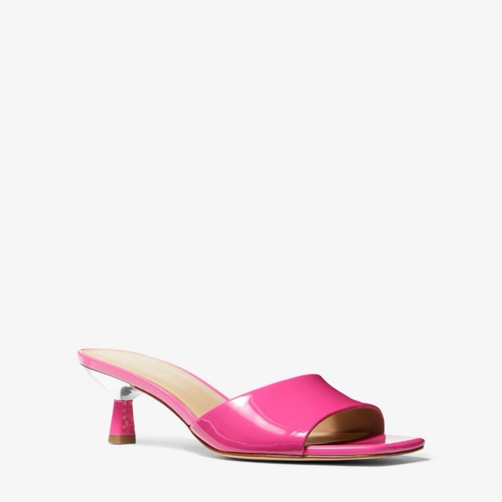 Amal Patent Leather Kitten Sandal